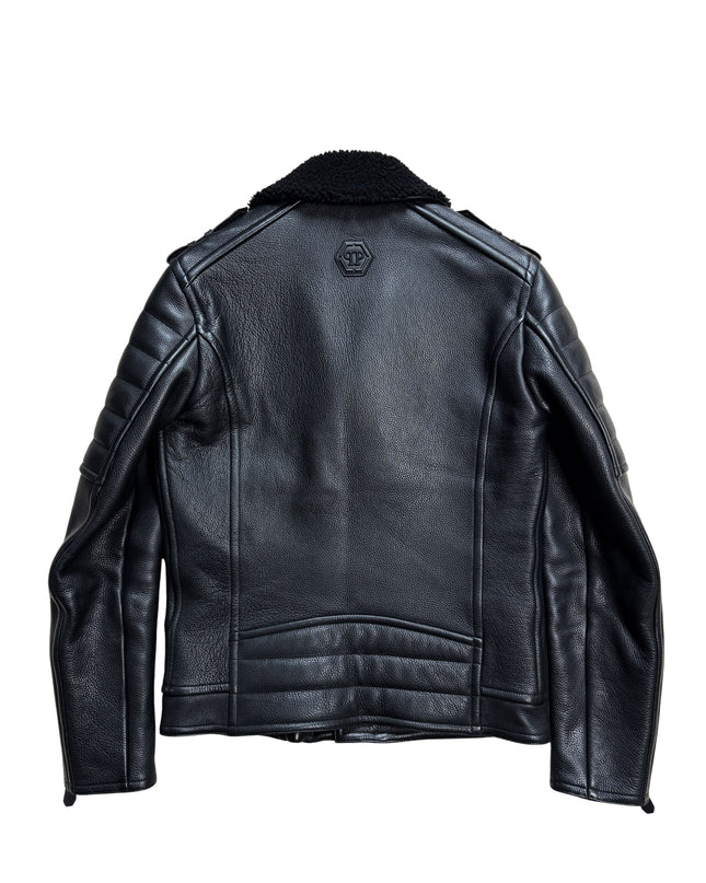 PHILIPP PLEIN SHEARLING BIKER