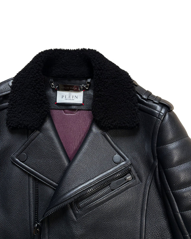 PHILIPP PLEIN SHEARLING BIKER