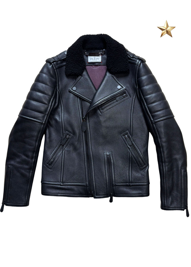 PHILIPP PLEIN SHEARLING BIKER
