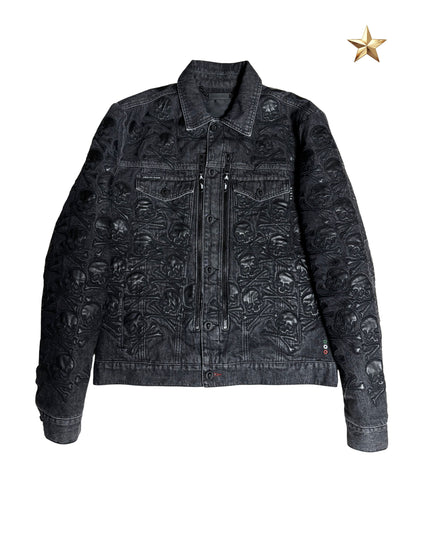 PHILIPP PLEIN DENIM LEATHER SKULL