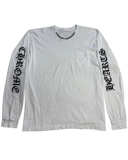 CHROME HEARTS LONG SLEEVE NECK LOGO WHITE