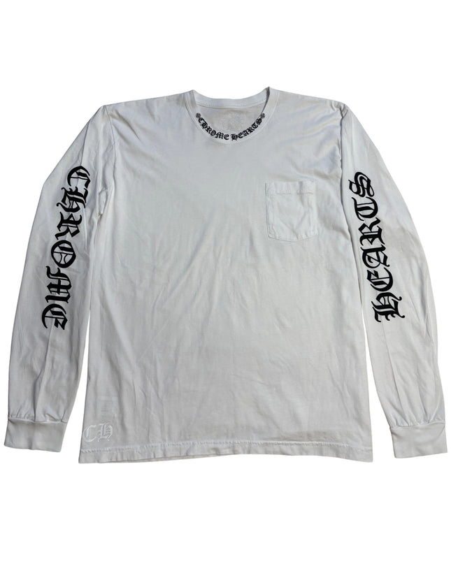CHROME HEARTS LONG SLEEVE NECK LOGO WHITE