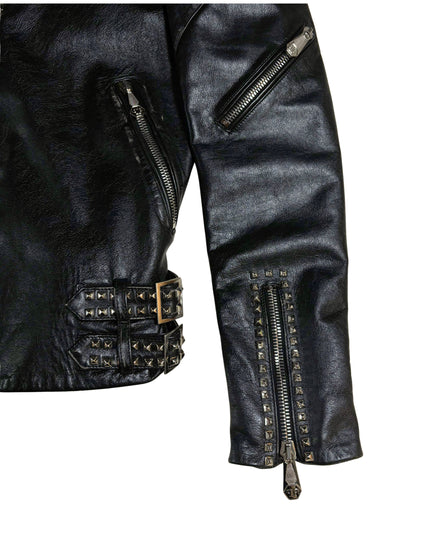 PHILIPP PLEIN LEATHER BIKER STUDS