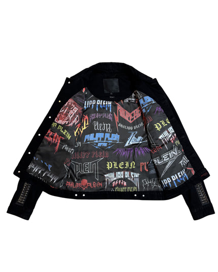 PHILIPP PLEIN DENIM DISTRESSED STUDS