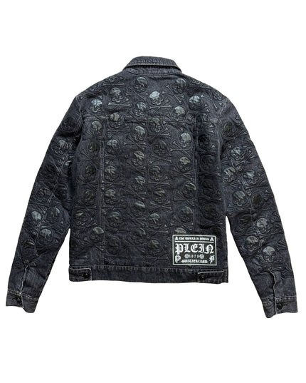 PHILIPP PLEIN DENIM LEATHER SKULL