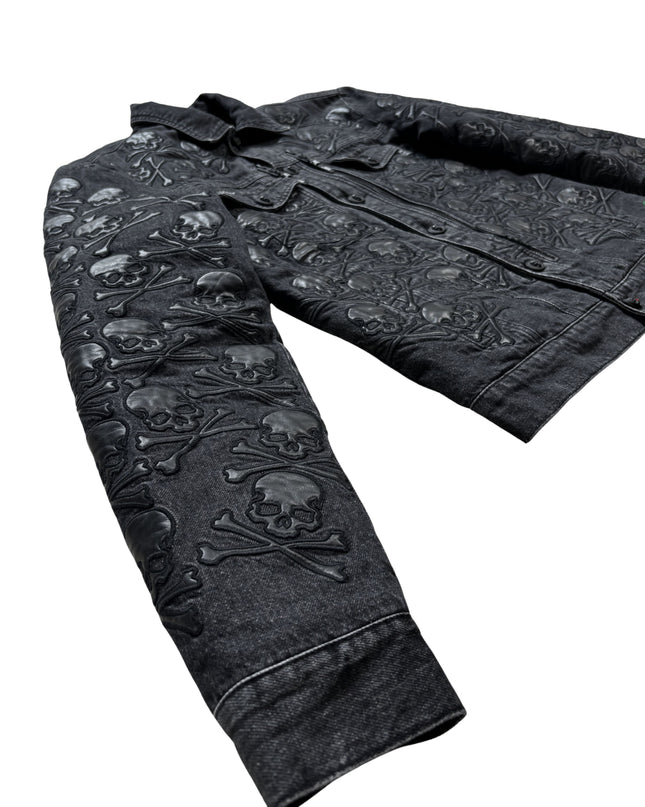 PHILIPP PLEIN DENIM LEATHER SKULL