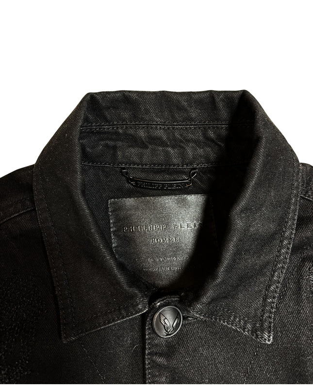 PHILIPP PLEIN DENIM DISTRESSED STUDS