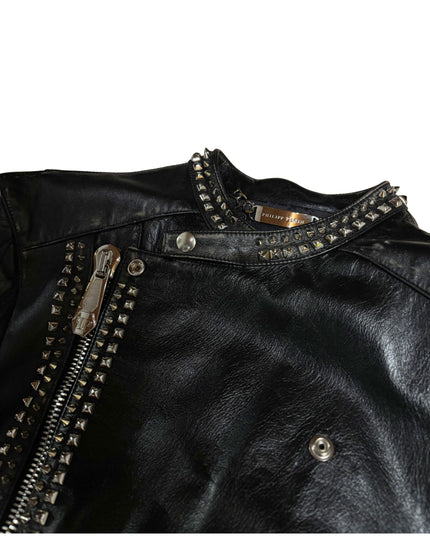 PHILIPP PLEIN LEATHER BIKER STUDS