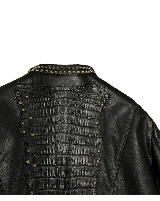 PHILIPP PLEIN LEATHER BIKER STUDS