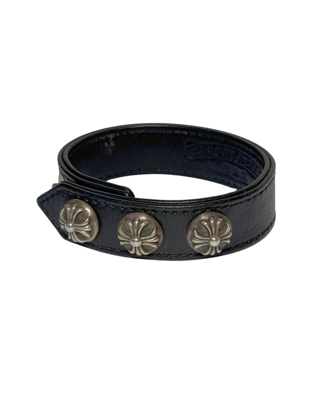 CHROME HEARTS LEDERARMBAND CROSS BUTTONS