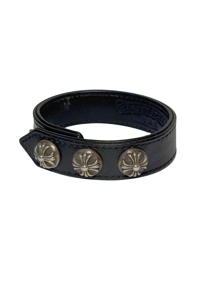 CHROME HEARTS LEDERARMBAND CROSS BUTTONS