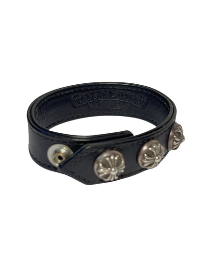 CHROME HEARTS LEDERARMBAND CROSS BUTTONS