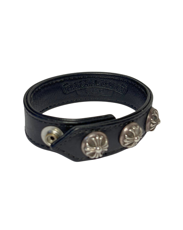 CHROME HEARTS LEDERARMBAND CROSS BUTTONS