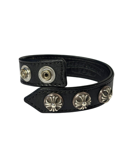 CHROME HEARTS LEDERARMBAND CROSS BUTTONS
