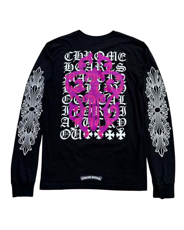 CHROME HEARTS LONG SLEEVE EYE CHART DAGGER