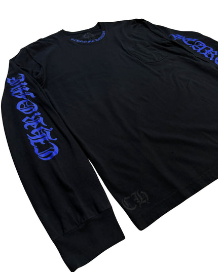 CHROME HEARTS LONG SLEEVE 1988 NECK LOGO BLUE