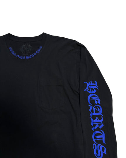 CHROME HEARTS LONG SLEEVE 1988 NECK LOGO BLUE