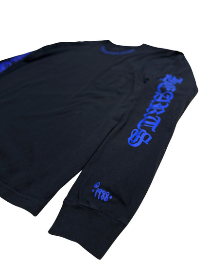 CHROME HEARTS LONG SLEEVE 1988 NECK LOGO BLUE