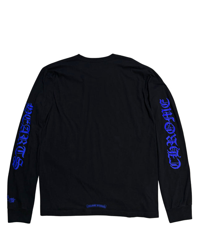 CHROME HEARTS LONG SLEEVE 1988 NECK LOGO BLUE