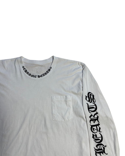 CHROME HEARTS LONG SLEEVE NECK LOGO WHITE