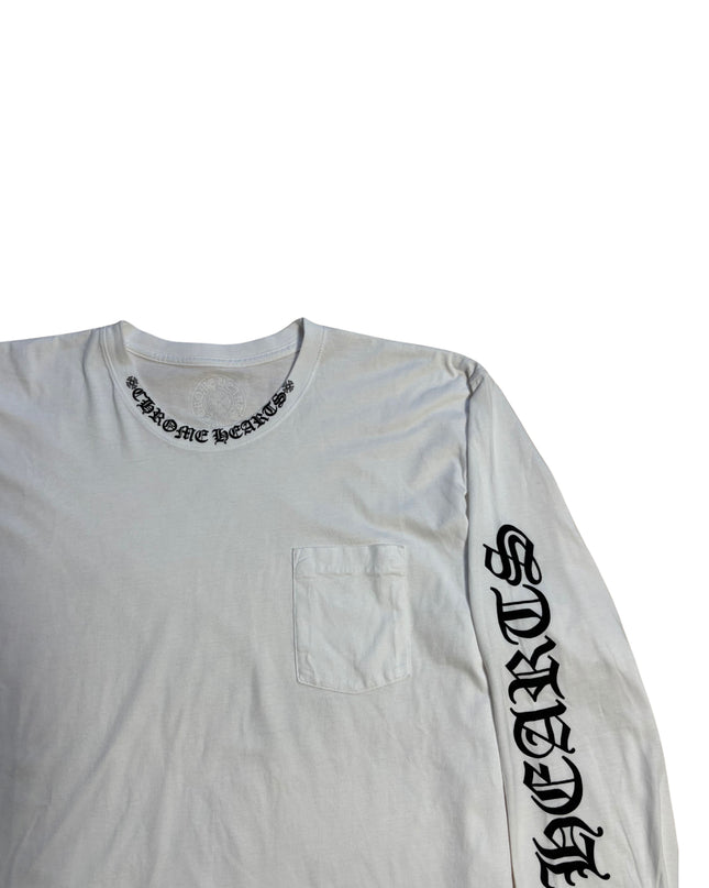 CHROME HEARTS LONG SLEEVE NECK LOGO WHITE