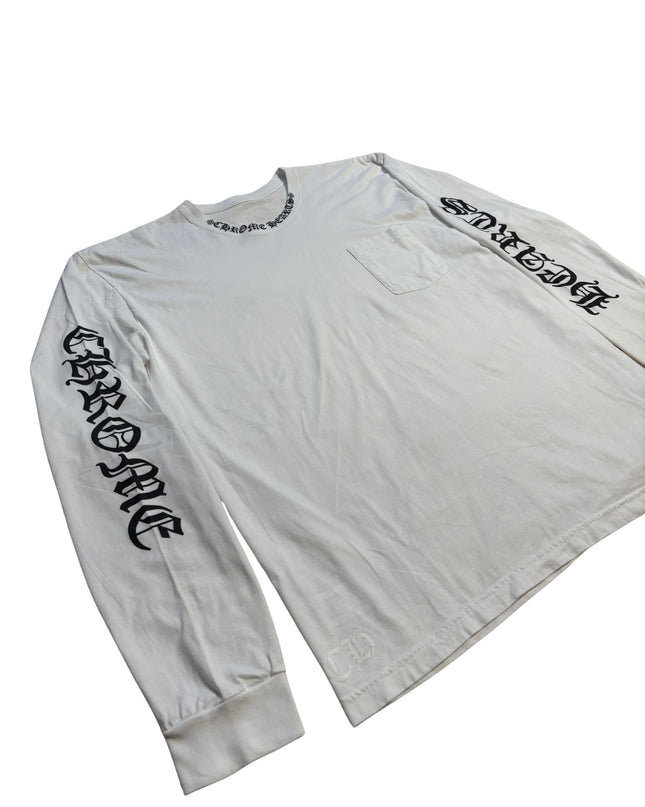CHROME HEARTS LONG SLEEVE NECK LOGO WHITE