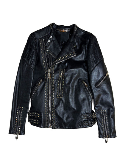 PHILIPP PLEIN LEATHER BIKER STUDS