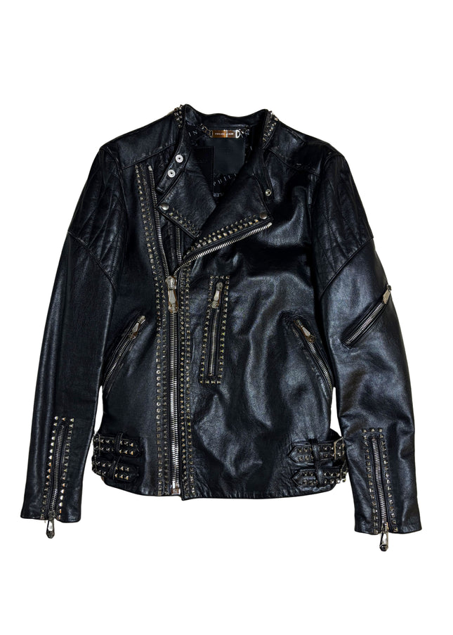 PHILIPP PLEIN LEATHER BIKER STUDS
