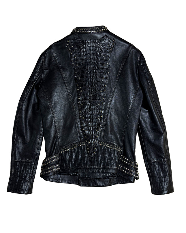 PHILIPP PLEIN LEATHER BIKER STUDS